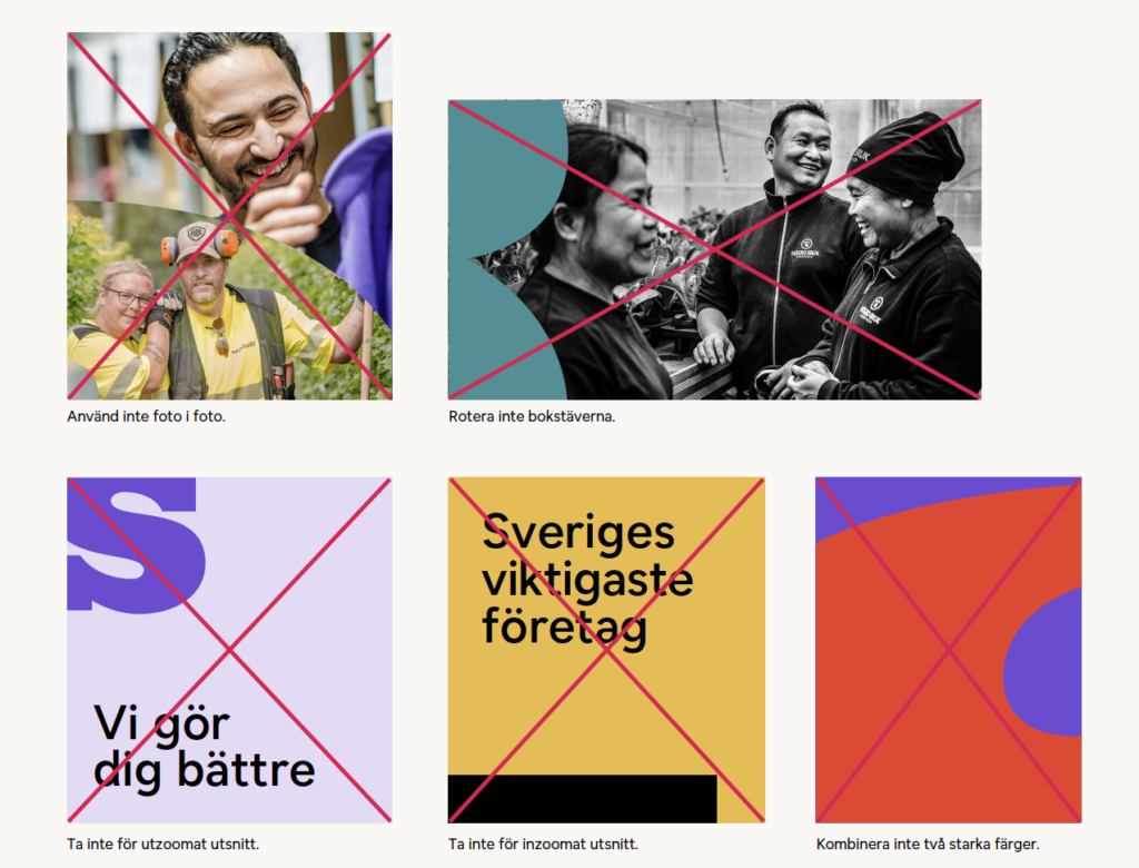 Exempel på grafisk form att undvika